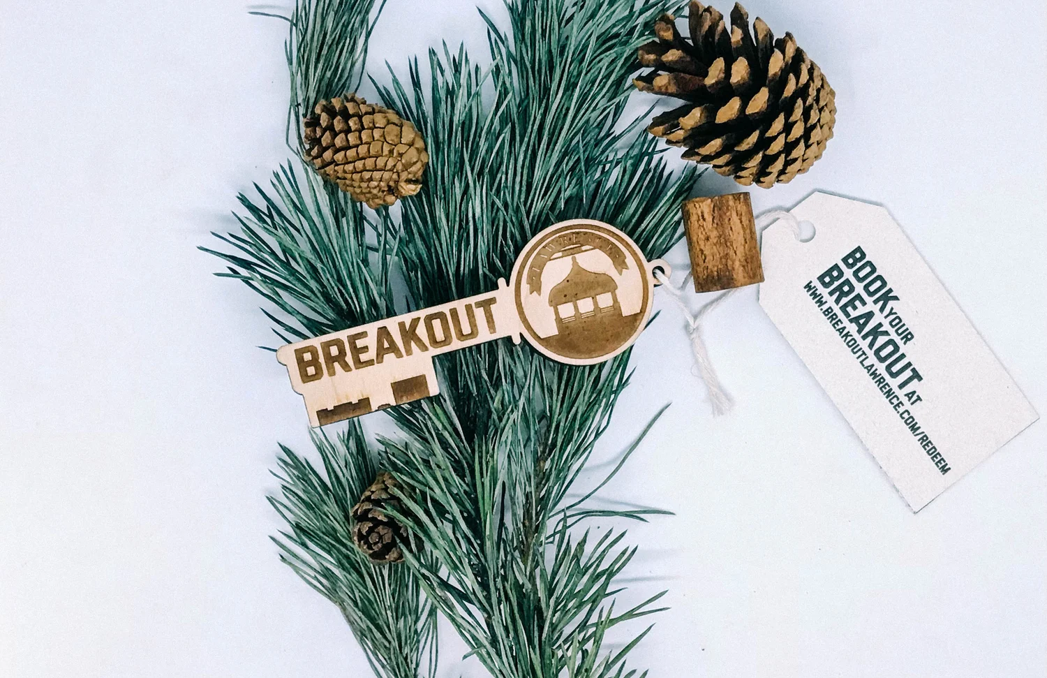 A custom-made wooden Breakout Lawrence gift key