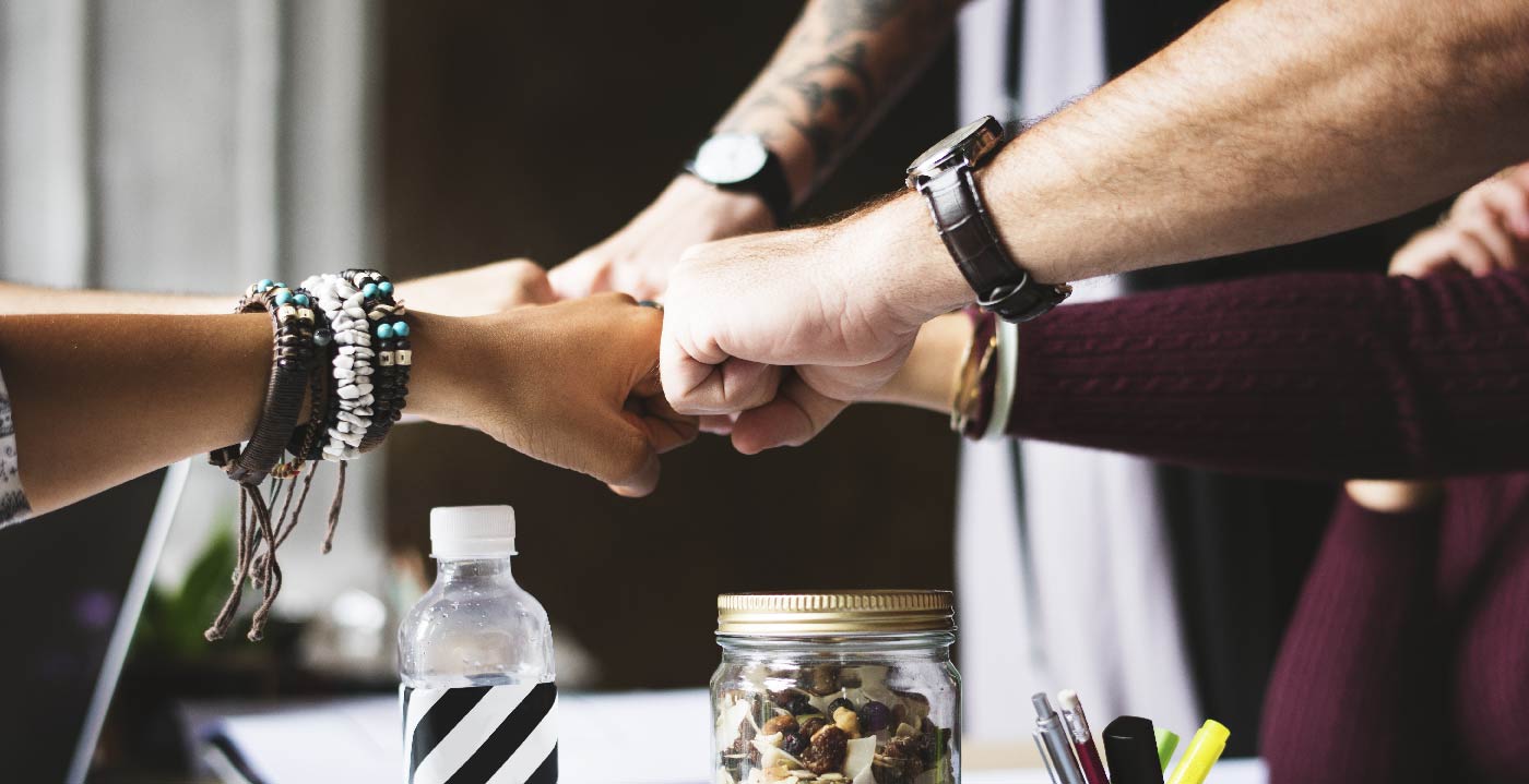 A team working together